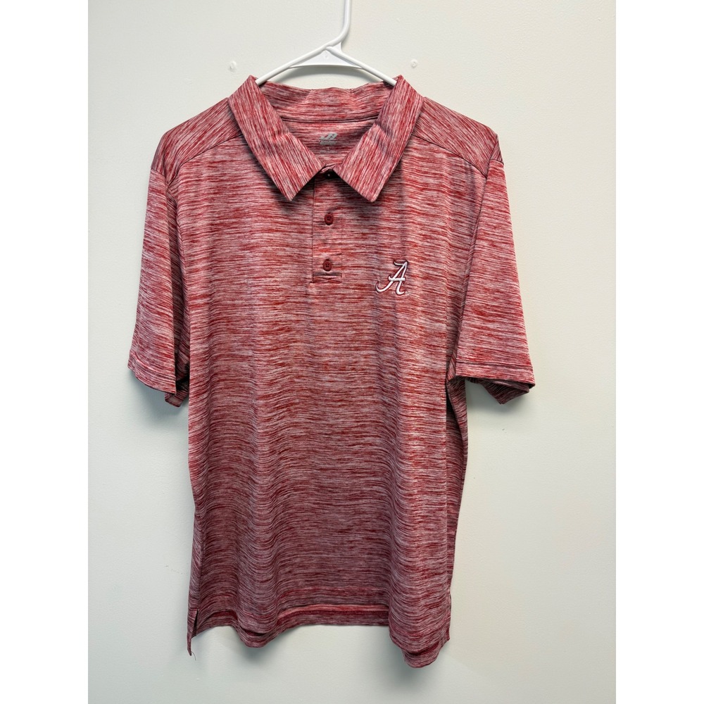 J America Alabama Crimson Tide Mens Large Space Dye Polo Shirt Crimson Red Large